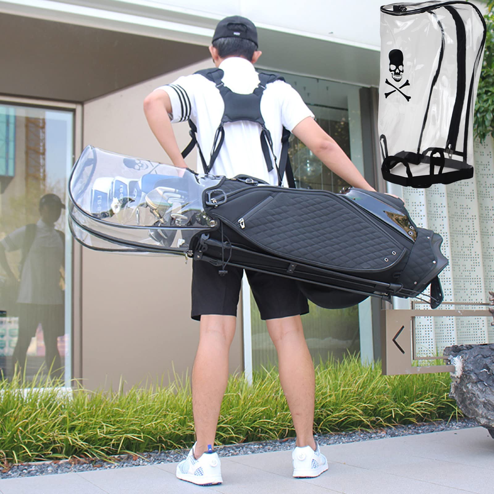   スタンドキャディーバック(フードなし) ゴルフ バッグ キャディバッグ ノーロゴ ハンドル付スタンド