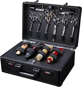 Barber Carrying Case Barber Case, Stylist Tool Box rofessional Salon Hair Cutting Grooming Kit Storage Organizer for Clippers, Scissors, Barber Supplies Black