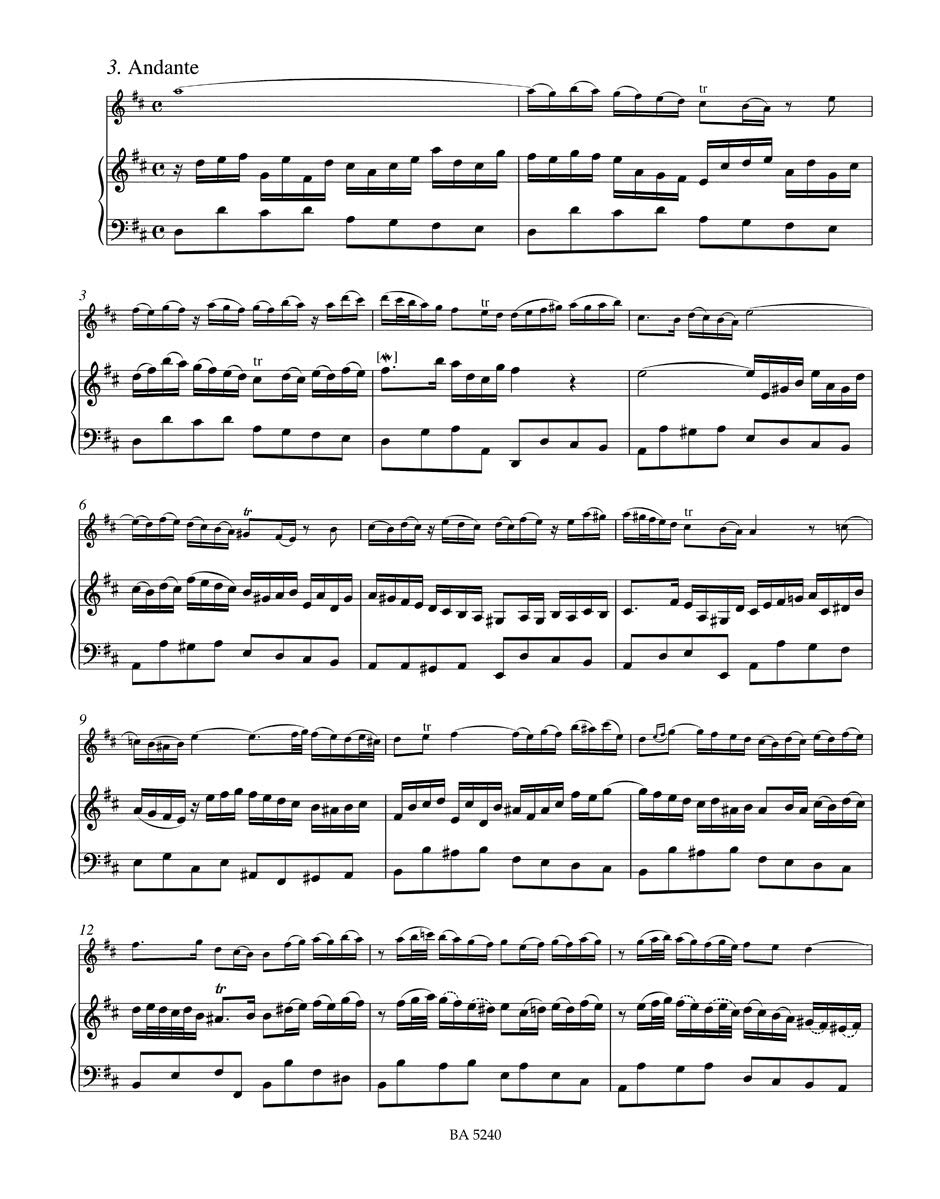 6 Sonaten für Violine u. obligates Cembalo in 2 Bänden. BWV 1014-1019: Stimmen: Violinstimme und Stimme für Viola da gamba (Verstärkung der Bassstimme). Urtext