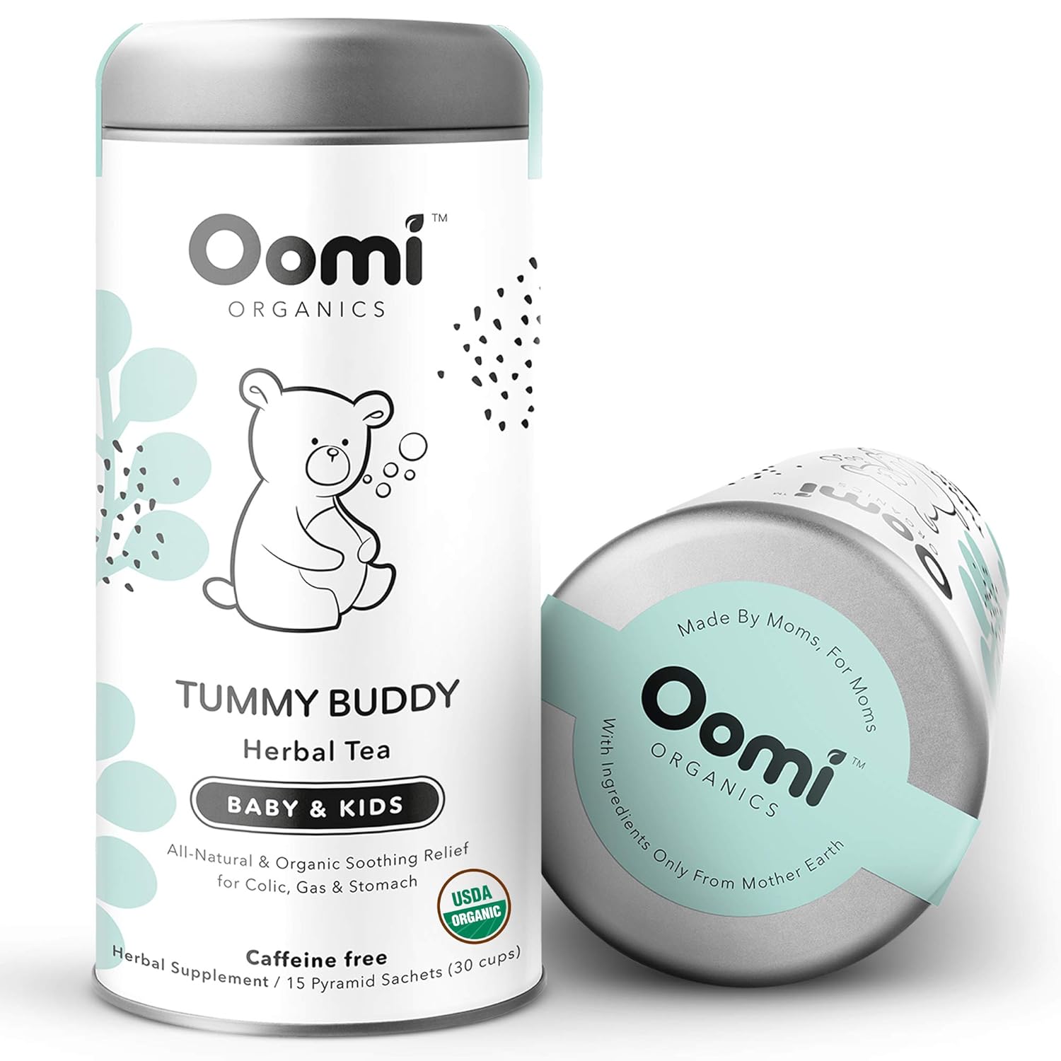 Baby Gas Relief, Colic, & Acid Reflux Relief Herbal Tea by Oomi - USDA Organic 30 Servings - Caffeine Free, Dairy & Gluten Free, Vegan - Help Baby Sleep Tea - Chamomile Tea Fennel Tea… : Baby