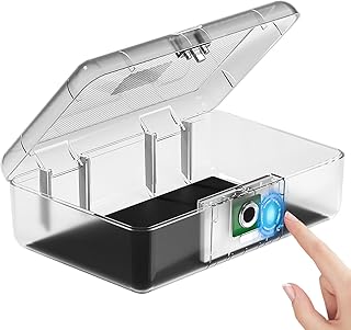 AICase Cassaforte con riconoscimento biometrico delle impronte digitali per viaggi e casa, cassetta di sicurezza portatile con impronte digitali e codice Morse, cassaforte, cassaforte, cassetta di