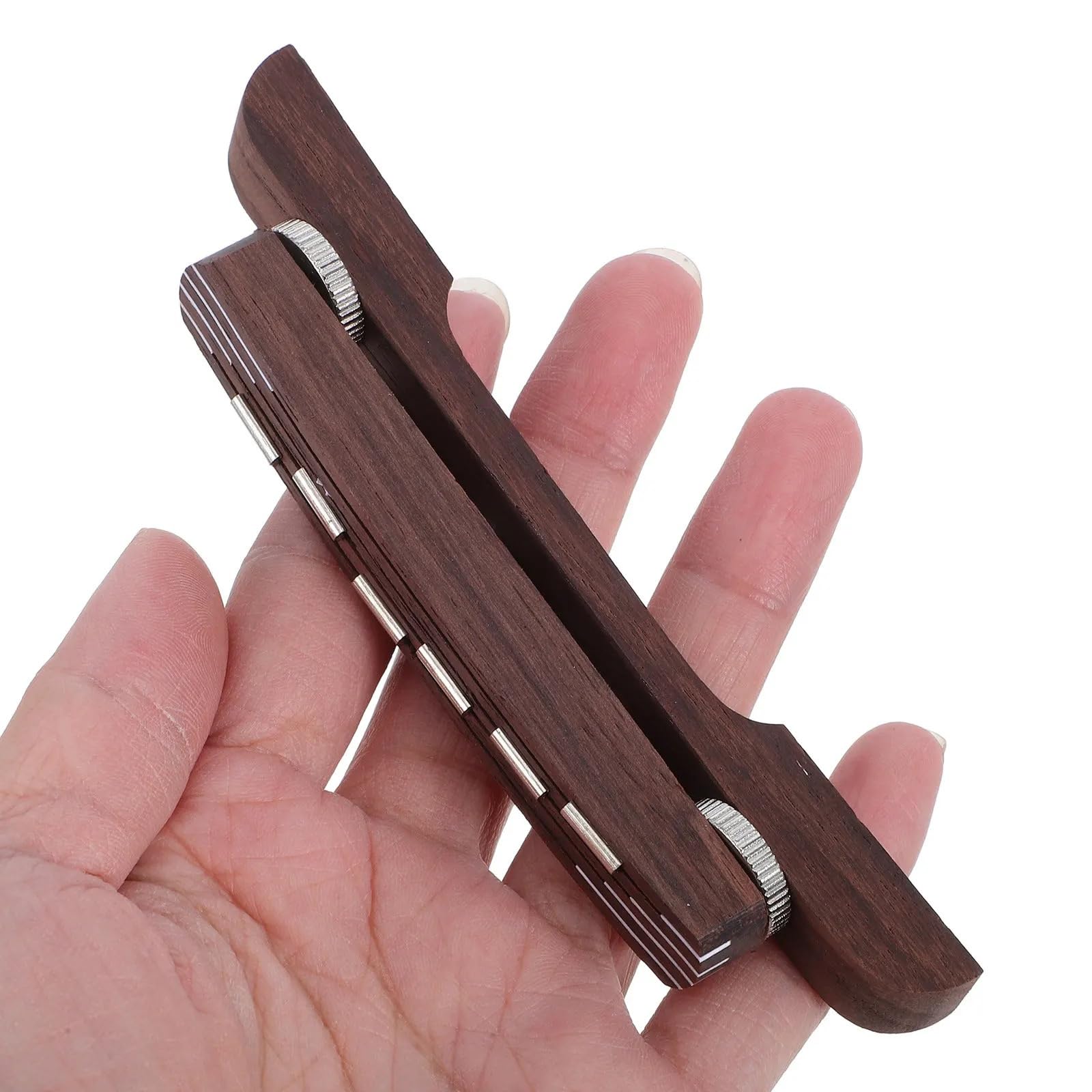 Puente de guitarra de Jazz, perillas dobles flotantes de ébano de altura ajustable for reemplazo de puente de guitarra acústica de 6 y 12 cuerdas