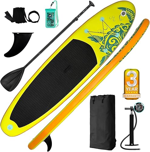 FunWater Tabla de remo inflable de pie, 3 años de garantía, tablas de remo de SUP con juego completo de accesorios, adecuado para surf, pesca, yoga