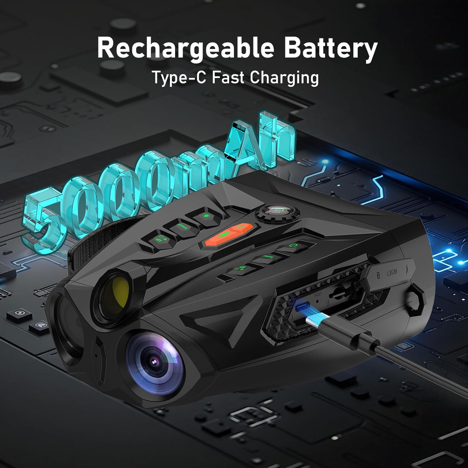 JDZ Night Vision Goggles, 4K Night Vision Binoculars for Adults, 4" HD Screen, 2600FT Long Range, 10X Zoom, 5000mAh Battery, 32GB Card, 7 Levels Infrared Night Vision for Hunting Camping Outdoor - Image 7