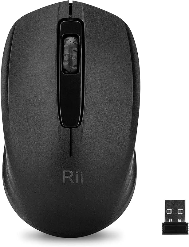 Wireless Mouse, 2.4G Portable Computer Mice | For PC, Laptop, Windows, Office Included Wireless USB dongle , Black