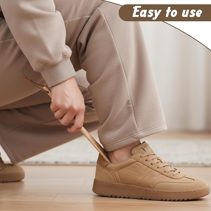 Calzador de Zapatos de Madera con Mango Largo para Botas Zapatillas Zapatos miniatura 3