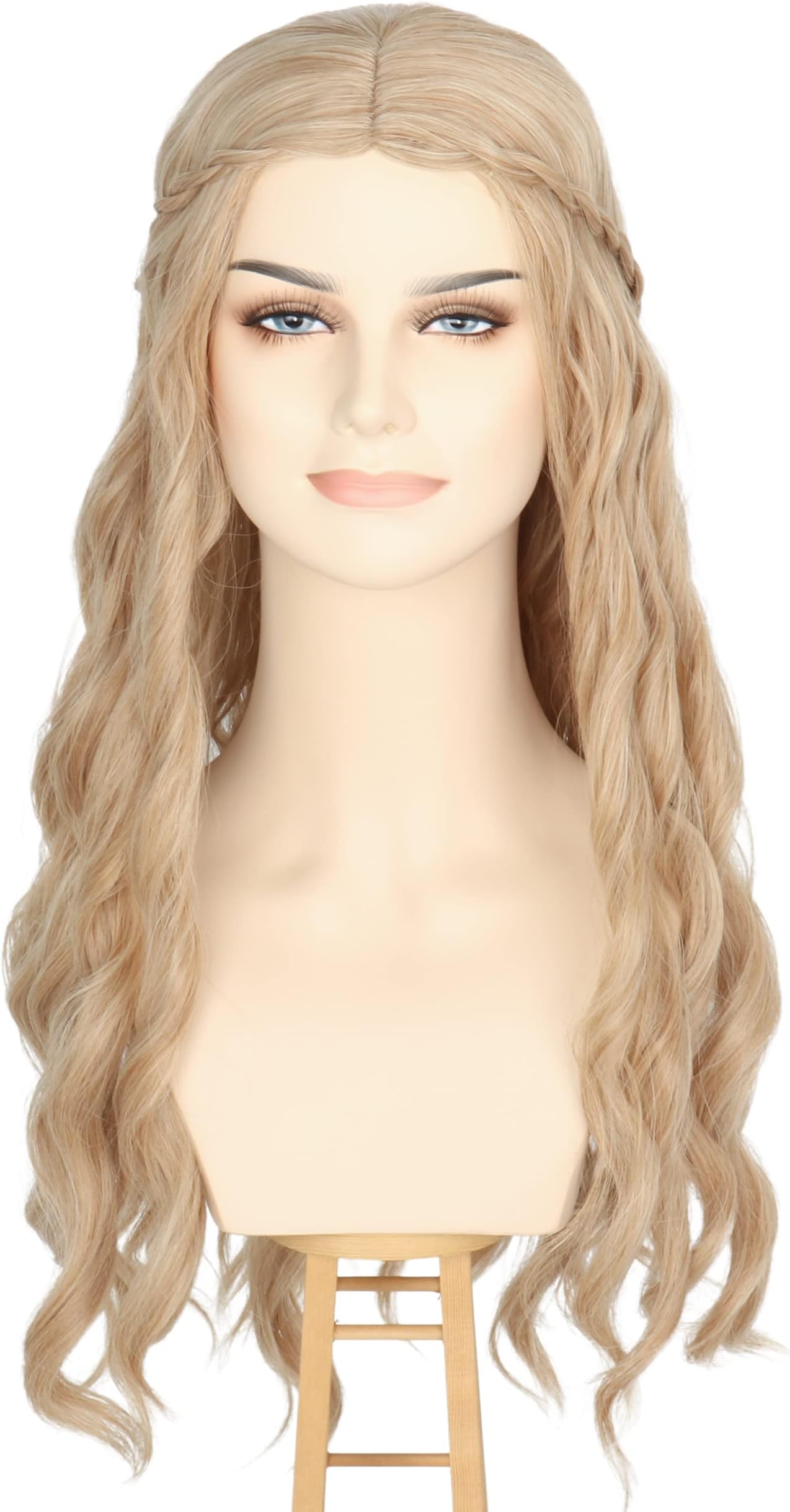 Miss U Hair Long Blonde 70s Hippie Wig for Women Princess Bride Cosplay Wig