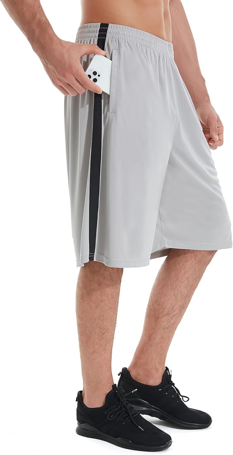 IUKIO Men's Basketball Shorts with Pockets Athletic Running