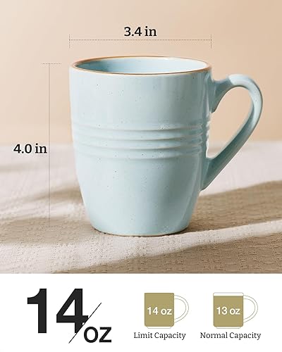 Miniatura 4 de famiware Jupiter - Juego de 4 tazas de café de 14 onzas, aptas para microondas y lavavajillas, tazas de café con asa para café, té, cacao, leche,