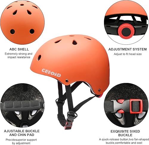 Miniatura 136 de Casco de bicicleta para niños, cascos de patineta para niños de 2 a 3 a 5 a 8 a 14 años, ajustable, multideporte, bicicleta, patinaje, fútbol, Negro