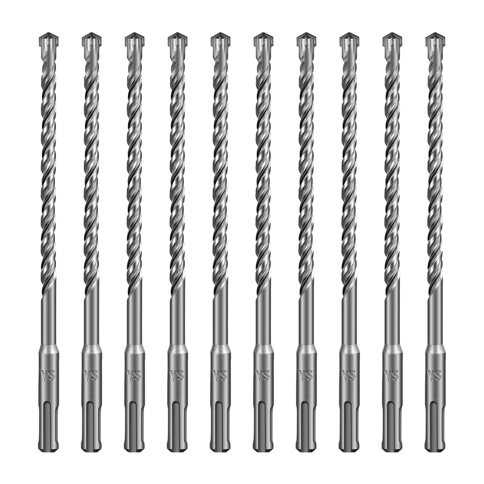 SALI SDS Plus Bohrer Set 8x210mm 10 tlg. Hammerbohrer Set Betonbohrer mit 4 Hartmetall Spitze Präzises & Schnelles Bohren in Beton Zubehör Bohrhammer Steinbohrer für Stahlbeton,Naturstein,Ziegelmauer