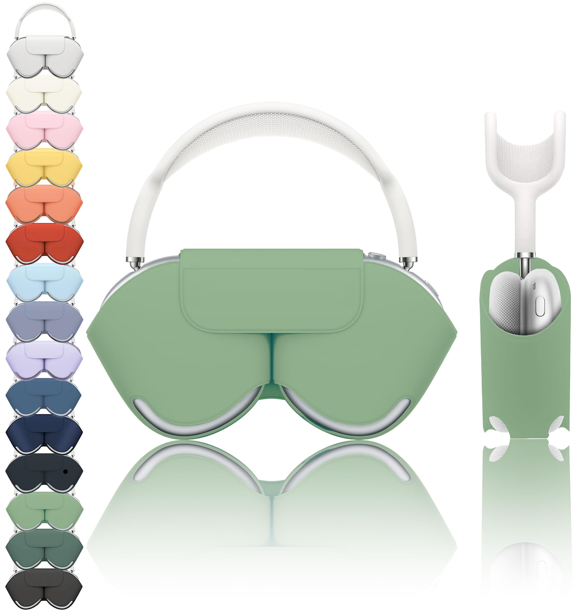 SY-K Smart Case Compatible for Airpods Max 1/2, Sleep Mode Compatible, Anti-Scratch and Anti-Dust, Portable Carry Travel Case Compatible for Apple Airpod Max, Headphone case. (Light Green)