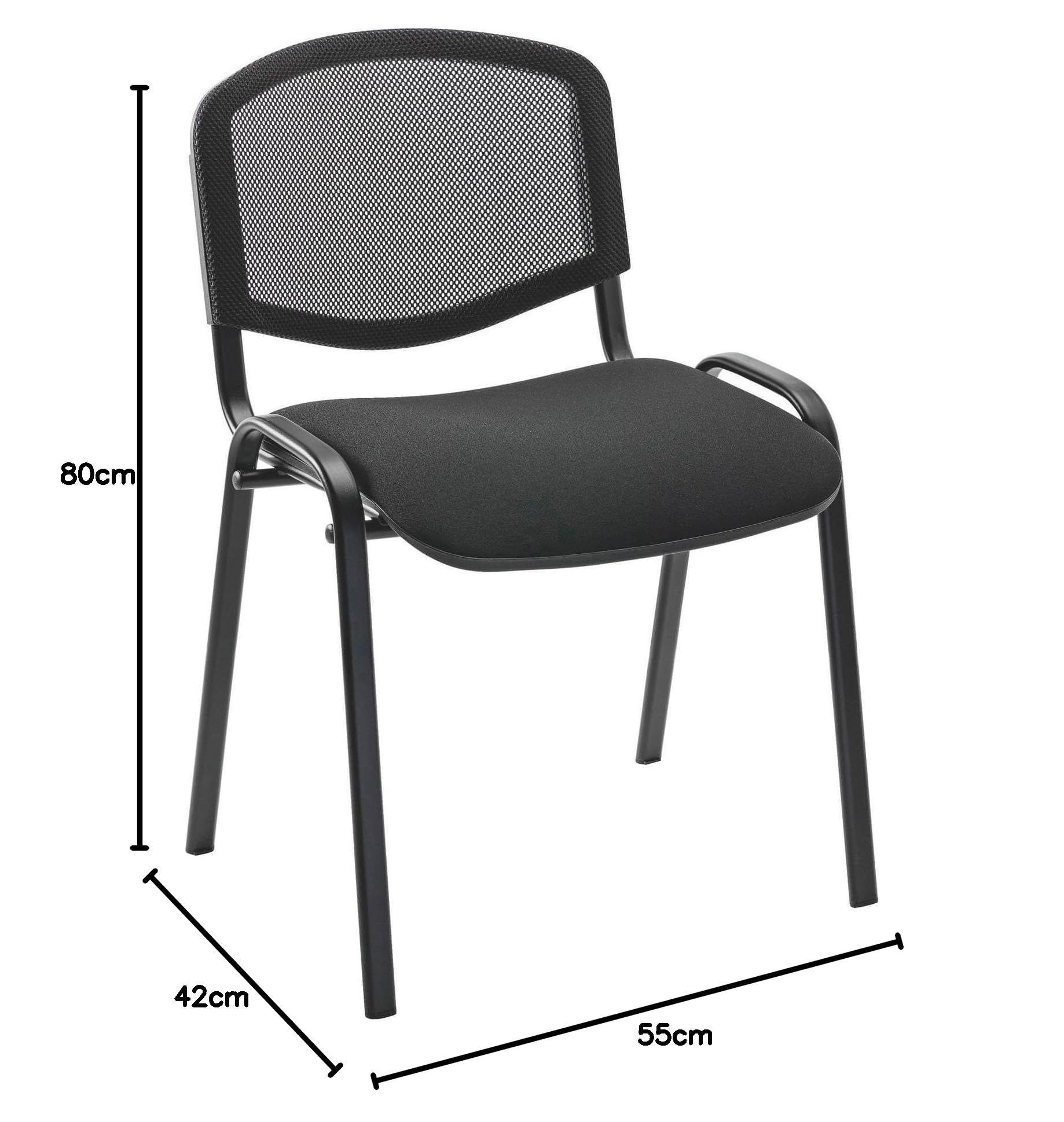 Générique Chaise de conférence Dossier Maille (Noir)