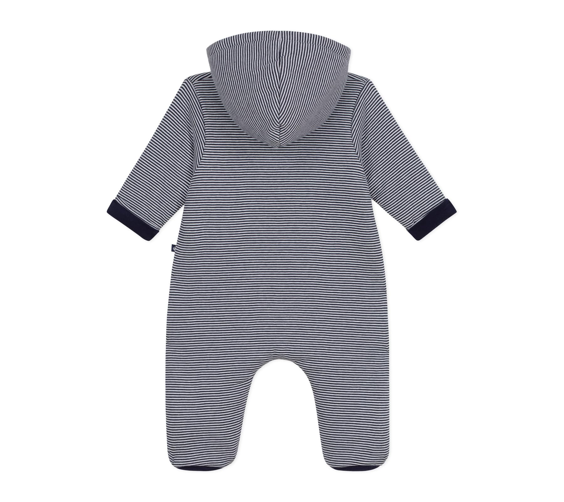 Pe Bateau Wattierter Baby-Overall mit Kapuze und Füßen, gestreift