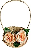 Vista 4 de CalCastle Craft Cestas de bambú con asa, cestas de regalo, cestas tejidas para pan, cestas para servir alimentos, material de bambú natural