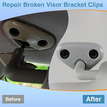 FUSCH Sun Visor Mount Clip Compatible with Subaru Forester Impreza Crosstrek, Gray Driver Side Visor Mount Clip, Sun Visor Repair Bracket
