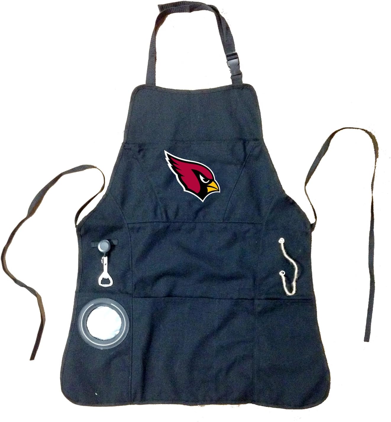 Team Sports America NFL Ultimate Grilling Apron with Bottle Opener and Insulated Beverage Holder, Adjustable Straps Men Women