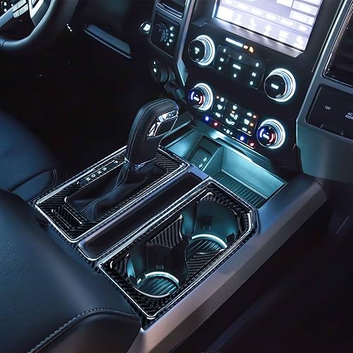 Miniatura 8 de 7 calcomanías para panel de cambio de marchas, cubierta de fibra de carbono, cubierta de caja de engranajes, compatible con Ford F150 2015 2016 2017