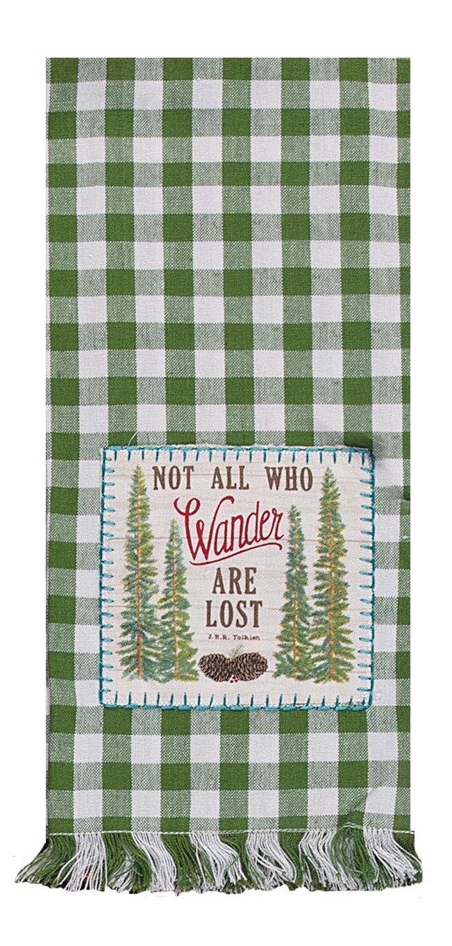 Paños de té Kay Dee Designs verde con acabados textiles de alta calidad y diseño impreso