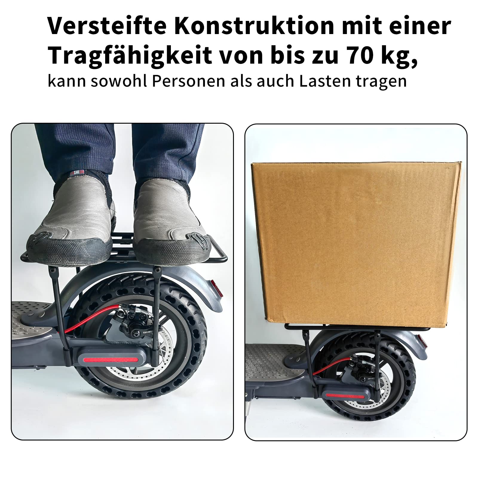 Porte-Bagages Arrière Scooter Électrique - Compatible Xiaomi M365/Pro/MAX - Charge 70kg