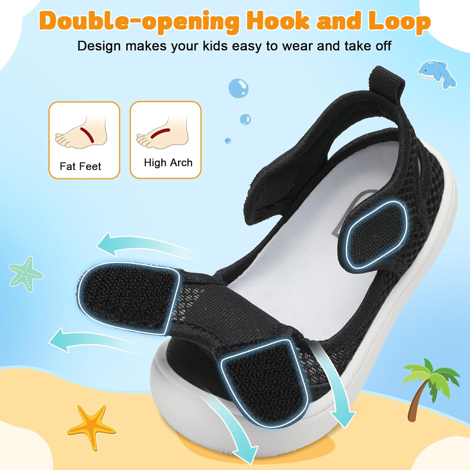 JOINFREE Baby Water Shoes Toddler Boys Girls Wide Sandals Barefoot Swim Shoes Quick-Dry Breathable Summer Outdoor Sports Shoe for Beach Pool Aqua Walking Sandals - Image 5