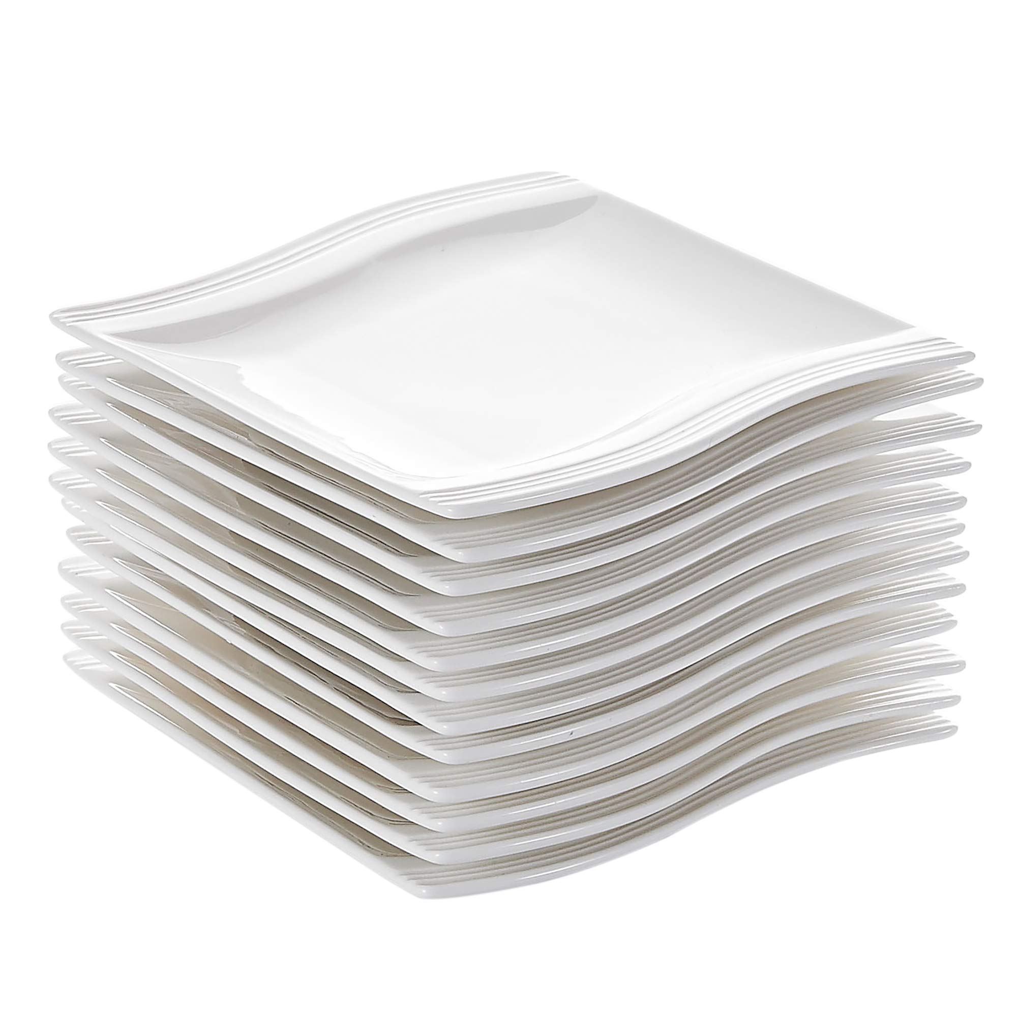 MÄSER Serie Vada, Modernes Teller Set Für 4 Personen In Robuster Gastronomie-Qualität, 12-teiliges Tafelservice In Skandinavischem Design, Durable Porzellan, Weiß Glänzend