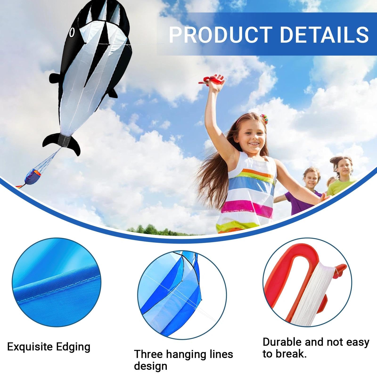 Darryy Cerf-volant pieuvre pour enfants, 550 x 120 cm, avec cordon de 100 m, pour enfants à partir de 10 ans et adultes - 3