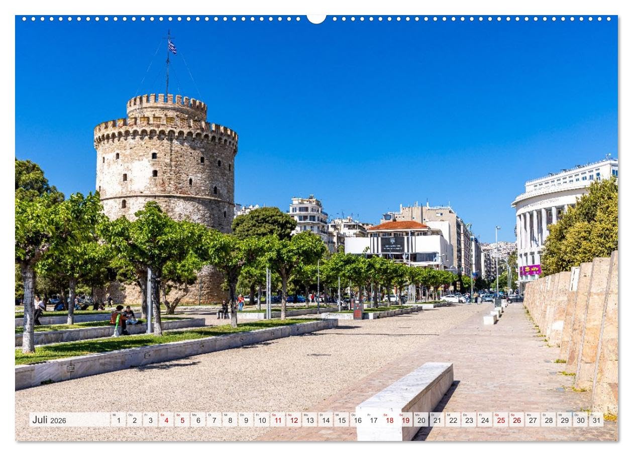 Griechenland - Thessaloniki und Chalkidiki (hochwertiger Premium Wandkalender 2026 DIN A2 quer), Kunstdruck in Hochglanz: Lebendige Stadt, ... zeigen Griechenland pur. (CALVENDO Orte)