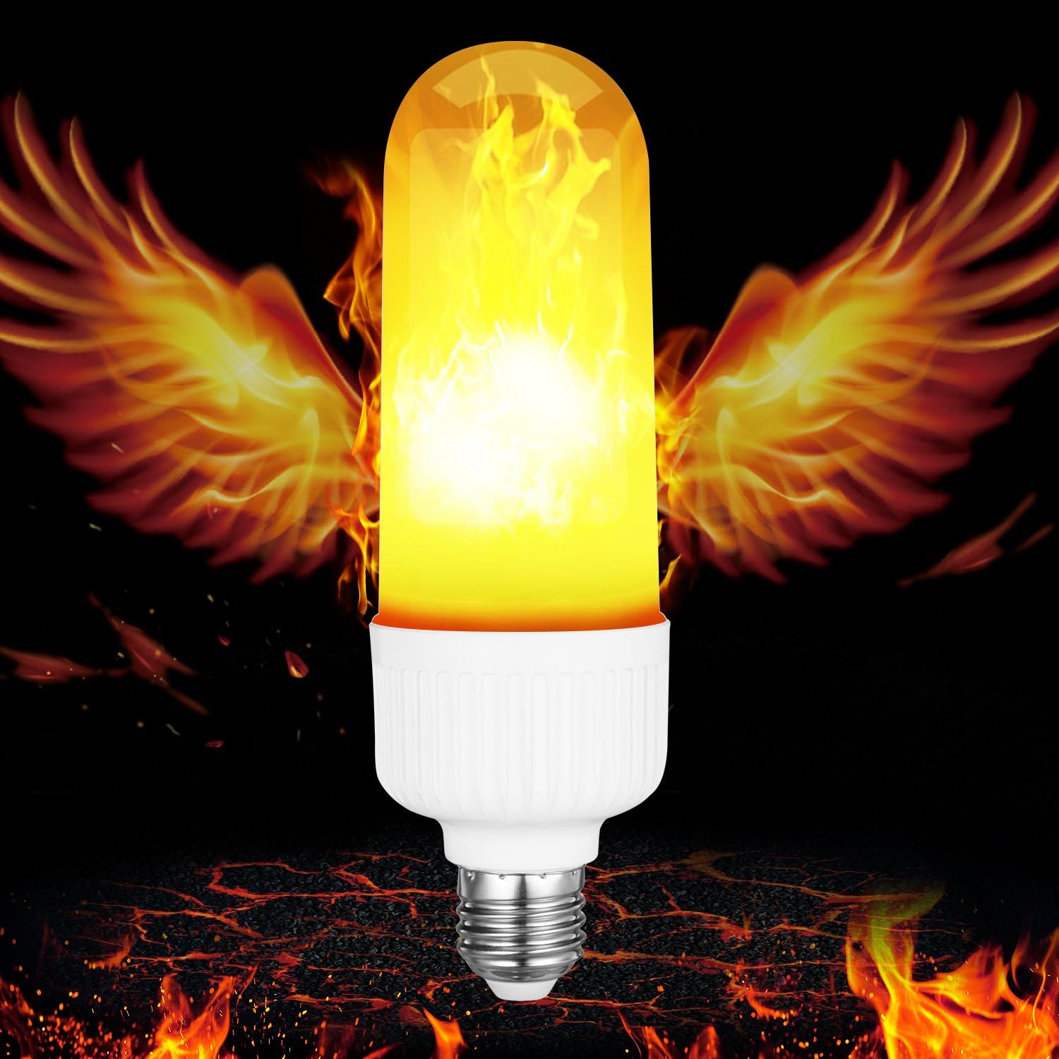 LED Flame Effect Light Bulb, FengNiao E27 LED Flickering Flame Light Bulbs Energy Saving Simulated Decorative Light Atmosphere Lamp for Home ,Garden ,Party, Bar, Christmas, Festival Decoration (2 Modes)