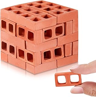 Deekin 24 Pcs Mini Cinder Blocks 1/12 Scale Mini Bricks Miniature Cinder...