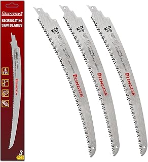 12 Inch Japanese Teeth Reciprocating Saw Blades 3-Piece, Arc Edge Wood Pruning Blades, 6TPI for Tree Trimming, Wood Cutting, Durable & Sharp, Fits Most Reciprocating Saws