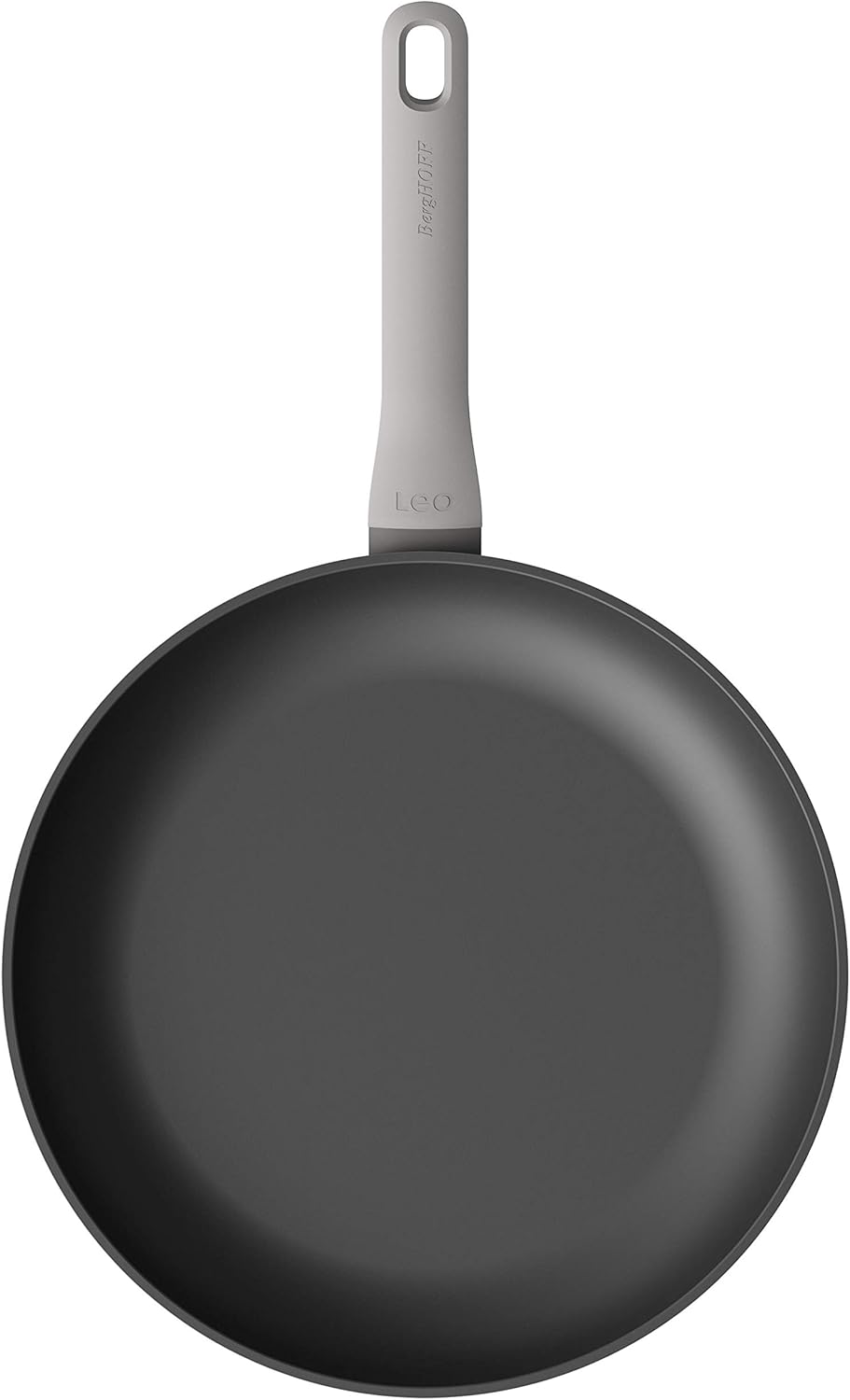 LEO Non-stick Cast Aluminum Frying Pan 11" 2.6 qt. Ferno-Green, PFOA Free Coating Soft-touch Stay-cool Handle Induction Cooktop Fast Heating, Grey