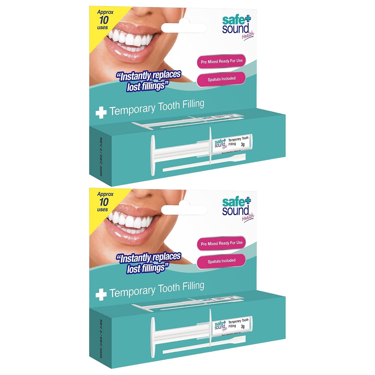 Safe & Sound Dental: Kit de 2 Preenchimentos Temporários para Dentes