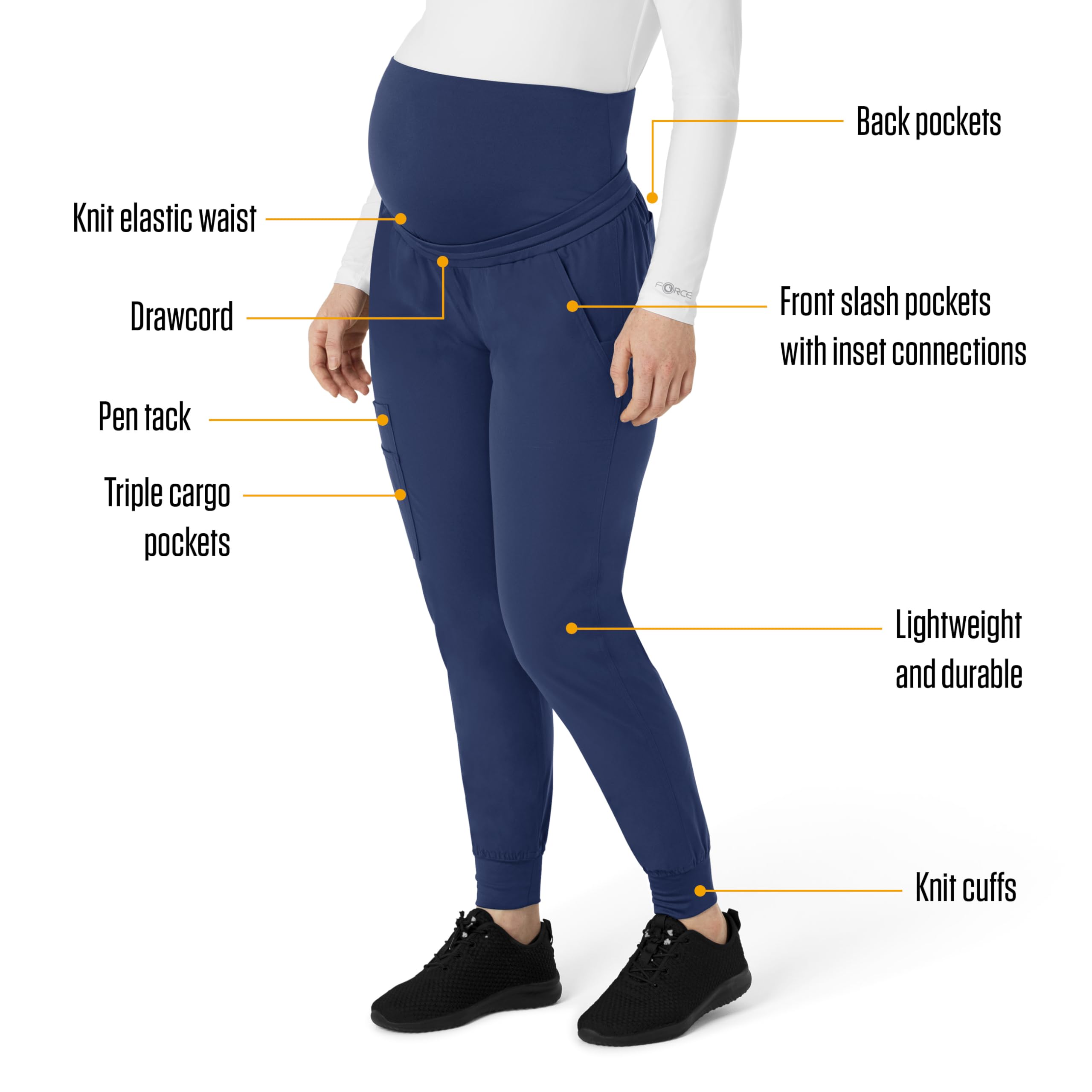 Carhartt Women's Maternity Jogger Scrub Pant - Navy, XS