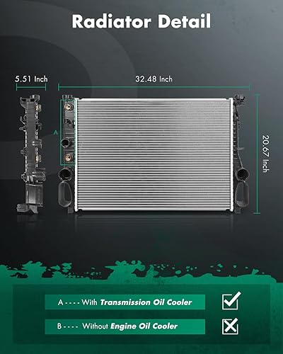 Vista 831 de SCITOO Reemplazo completo del radiador de aluminio para 1993-1998 para Toyota para T100 2.7L 3.0L 3.4L 2090 Radiador