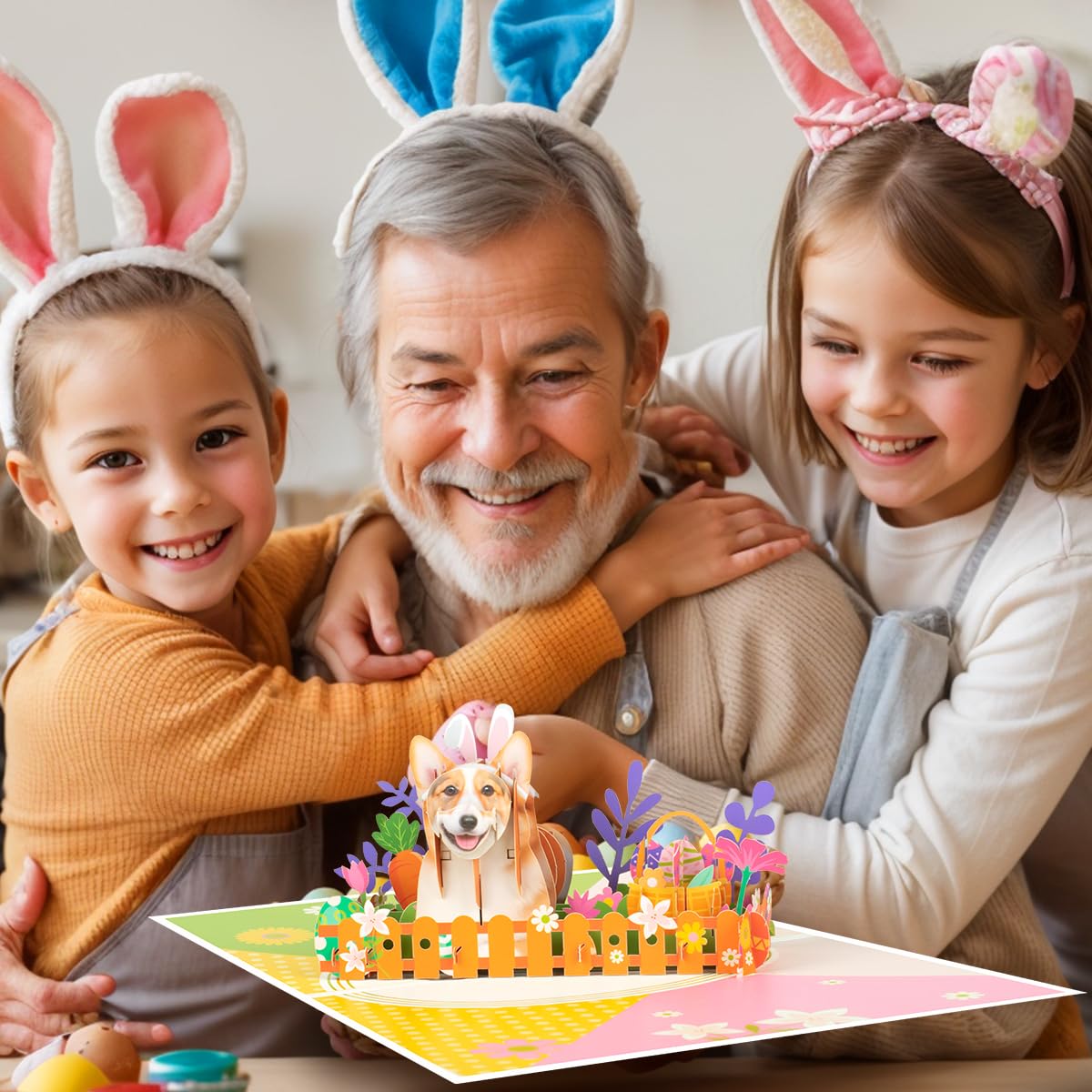 CNLITIHEKA Happy Easter Pop Up Cards, 3D Dog Easter Greeting Cards, Easter Pop Up Card, Pop Up Greeting Cards, Includes Envelope - Image 4