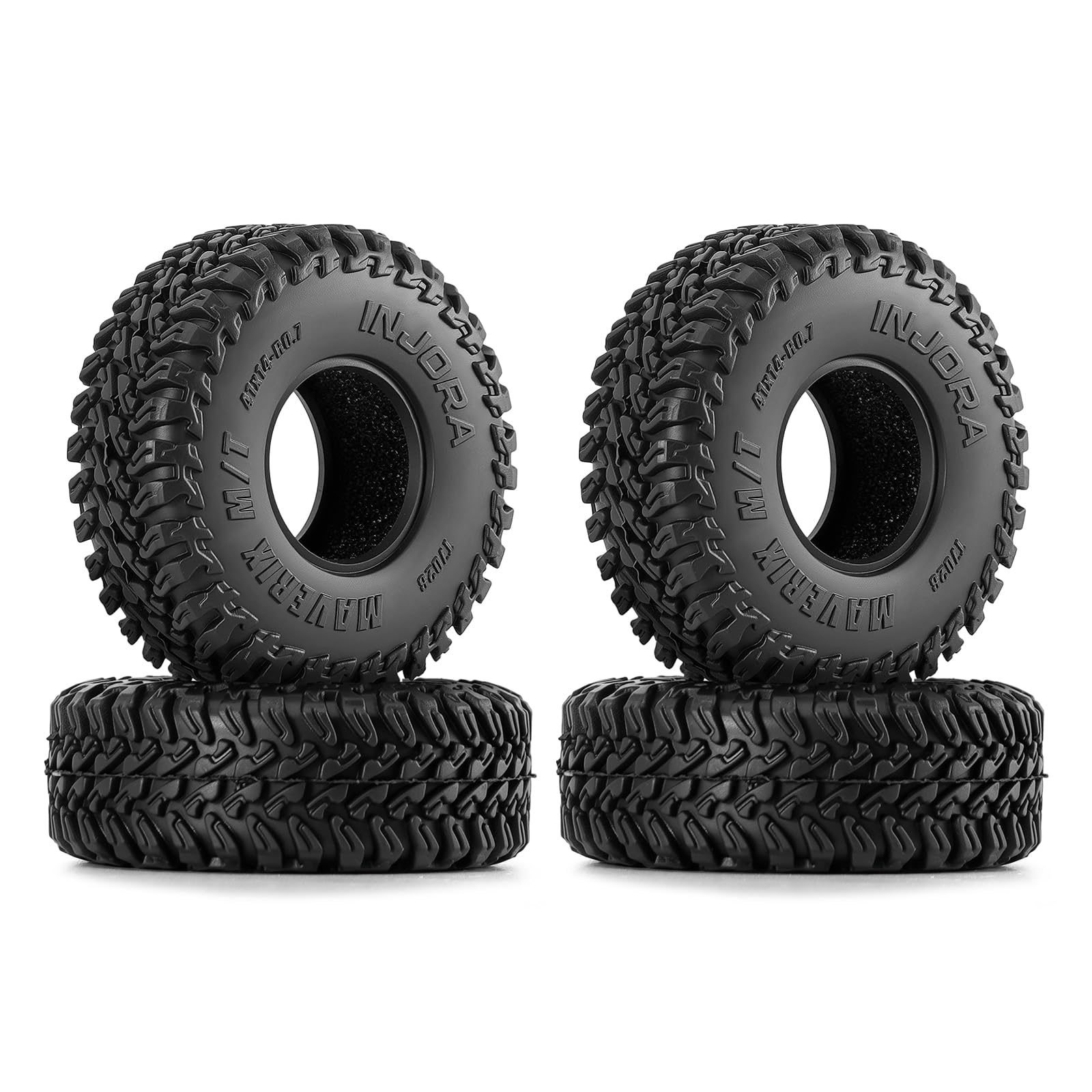 INJORA 41 * 14mm 0.7" MAVERIX M/T Tires for 1/30 Axial SCX30 Upgrade (T7028) - 2