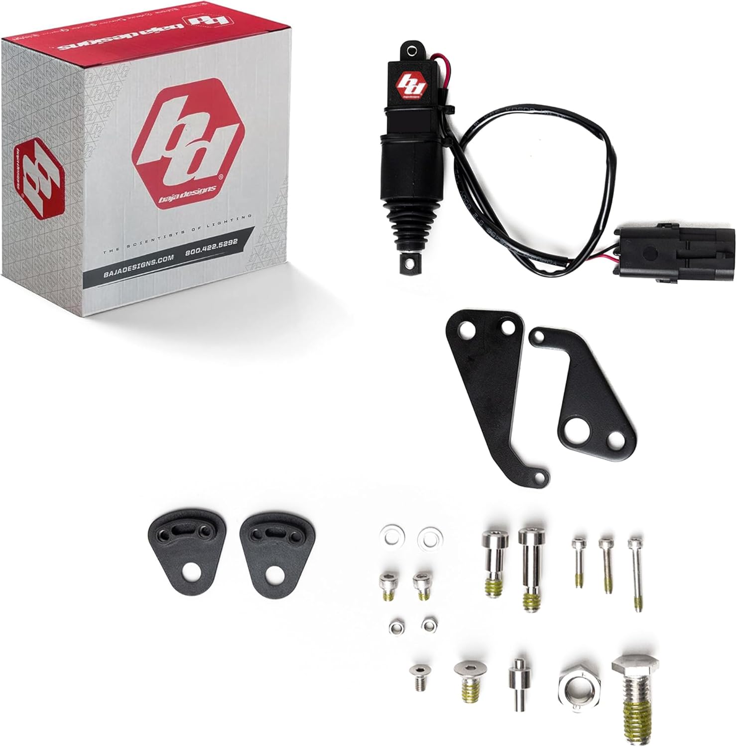 Baja Designs Reflex Light Actuator Kit for LP4, LP6, LP9 and XL-Moto Series LED Light Pods - Motorized Pitch Adjustment Up to 20°, Low-Profile Bolt-On Mount, Waterproof Construction (Single Actuator)