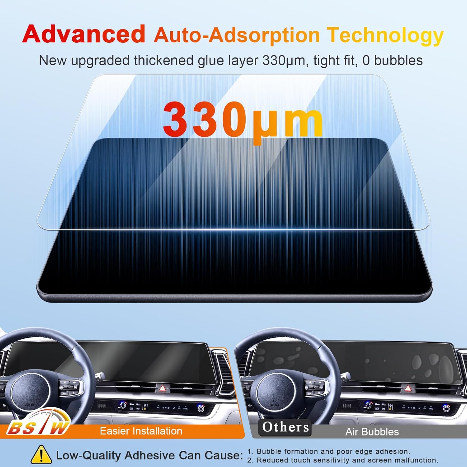 for 2025 Kia Sportage Screen Protector for 2023-2025 Sportage EX/X-Line/Hybrid EX/PHEV X-Line 12.3-in for Kia Sportage Accessories Anti-Scratch Nano Protective Film 2PCS