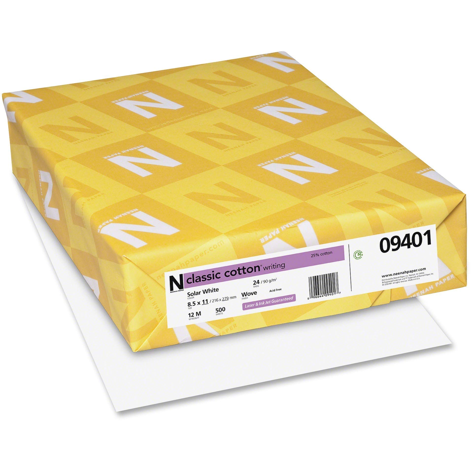 Neenah Paper 09401 Classic (25%) Cotton Wove Writing Paper,
