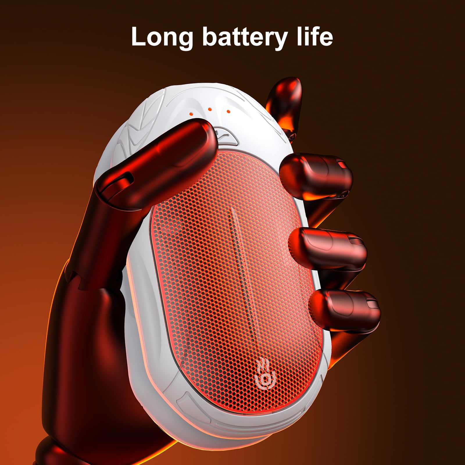 Scaldamani Elettrico 6000 mAh,OUTJUT 2 Pezzi Diviso Scaldamani Ricaricabile, Riutilizzabile Elettrico Scaldamani, USB a Ricarica Rapida, Calore con 3 Livelli per Raynauds e all'Aperto