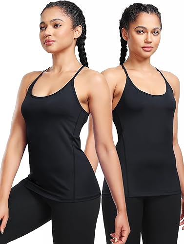 Miniatura 6 de NELEUS Camiseta sin mangas de entrenamiento para mujer, con espalda cruzada, para yoga, atletismo, gimnasio