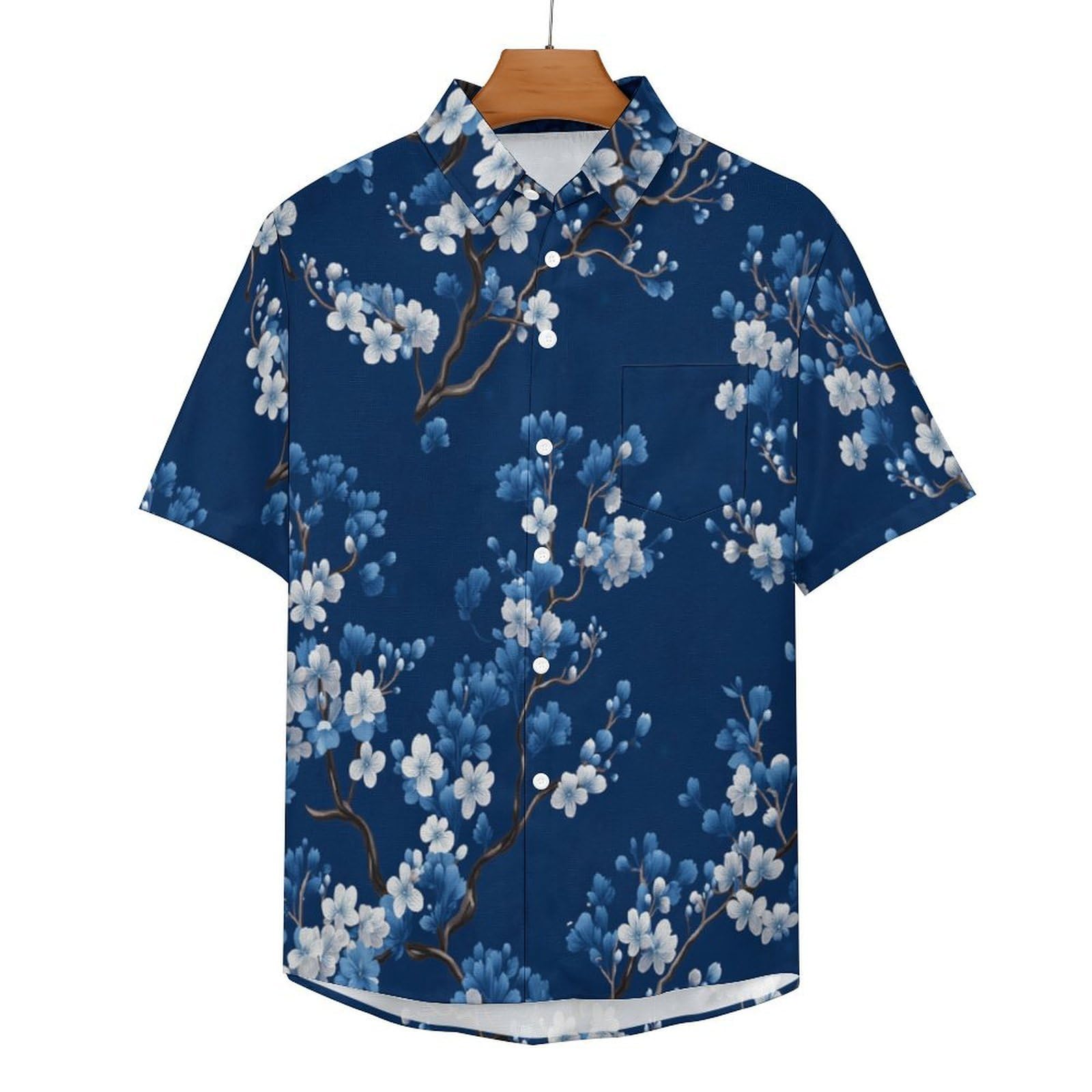 Funky Camicia Hawaiana Uomo, Manica Corta Design Aloha Camicie con Bottoni, Estiva Camicie a Piante Piccoli Fiori Casual Stampa Spiaggia Estate Semplici Camicia