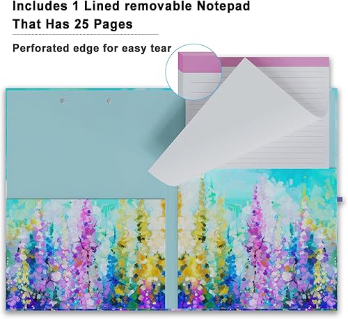 Miniatura 3 de Bonito portapapeles con bloc de notas forrado recargable y bolsillo de almacenamiento interior para oficina, elegante portapapeles plegable A4,