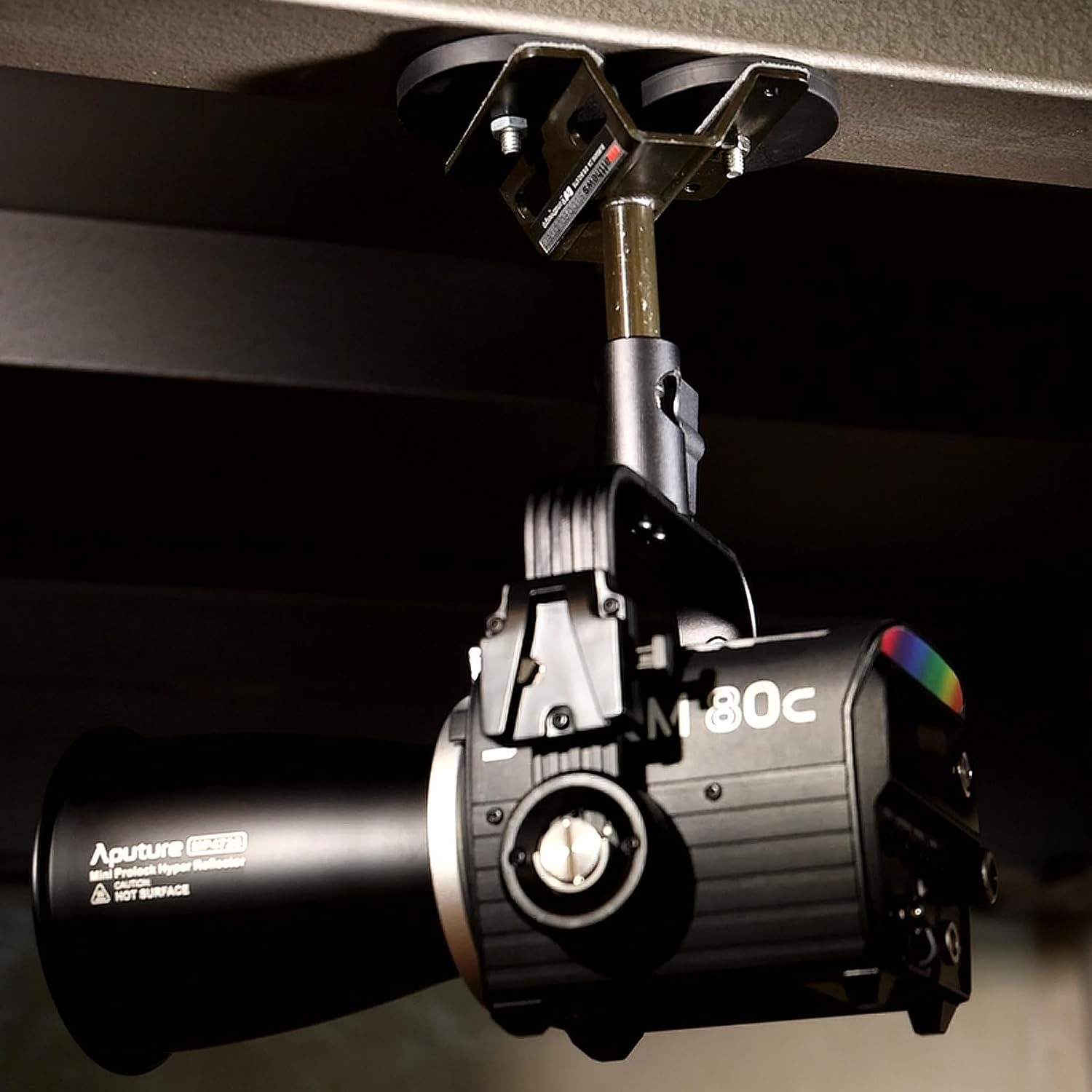 Matthews LB2™ Location Baby Bracket – 5/8" Knurled Baby Pin Mount with Strap Pass-Throughs and Mounting Holes – Multi-Purpose Grip Solution for Mounting Lights, Cameras, and Accessories On-Set
