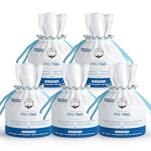 Toalla facial desechable, pañuelos faciales 100% algodón, multiusos, ultra gruesos, suaves, de algodón de viaje, toallitas secas faciales, limpias,