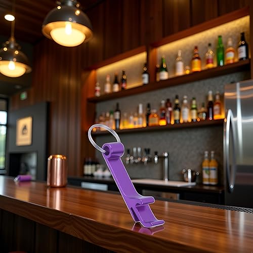 Miniatura 3 de DPWOUM Abrebotellas púrpura llavero de aluminio abrelatas de cerveza Mini llavero de aluminio abrebotellas abrebotellas mini llavero abrebotellas