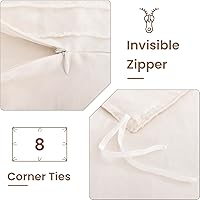 Vista 7 de NEXHOME PRO Funda de edredón tamaño individual, juego de funda de edredón bohemio beige de 2 piezas, suave y ligero, 100% microfibra lavada