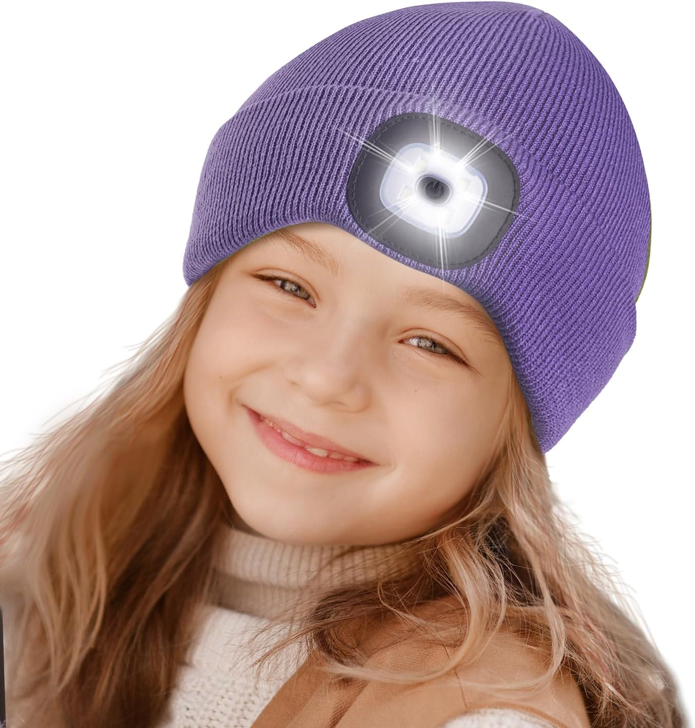 Etsfmoa Unisex Beanie with The Light,Gifts for Kids Boys and Girls Children USB Rechargeable Headlamp The Cap