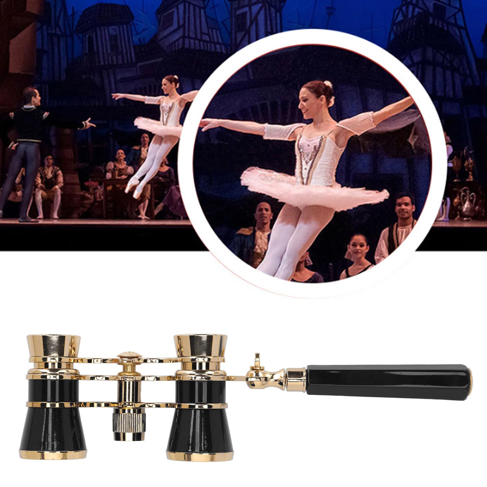Occhiali da Teatro Mini Binocolo, Binocolo da Teatro Binocolo 3X25 Catena in Lega di Alluminio Indossabile per Spettacoli Artistici